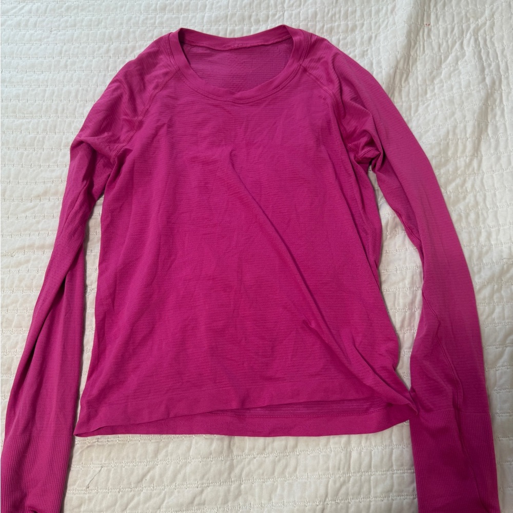 Lululemon Athletica Magenta Long Sleeve Top